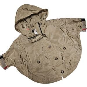 Burberry Children Rain Jacket Cape Poncho Infant 9 Months Beige Hooded 9M